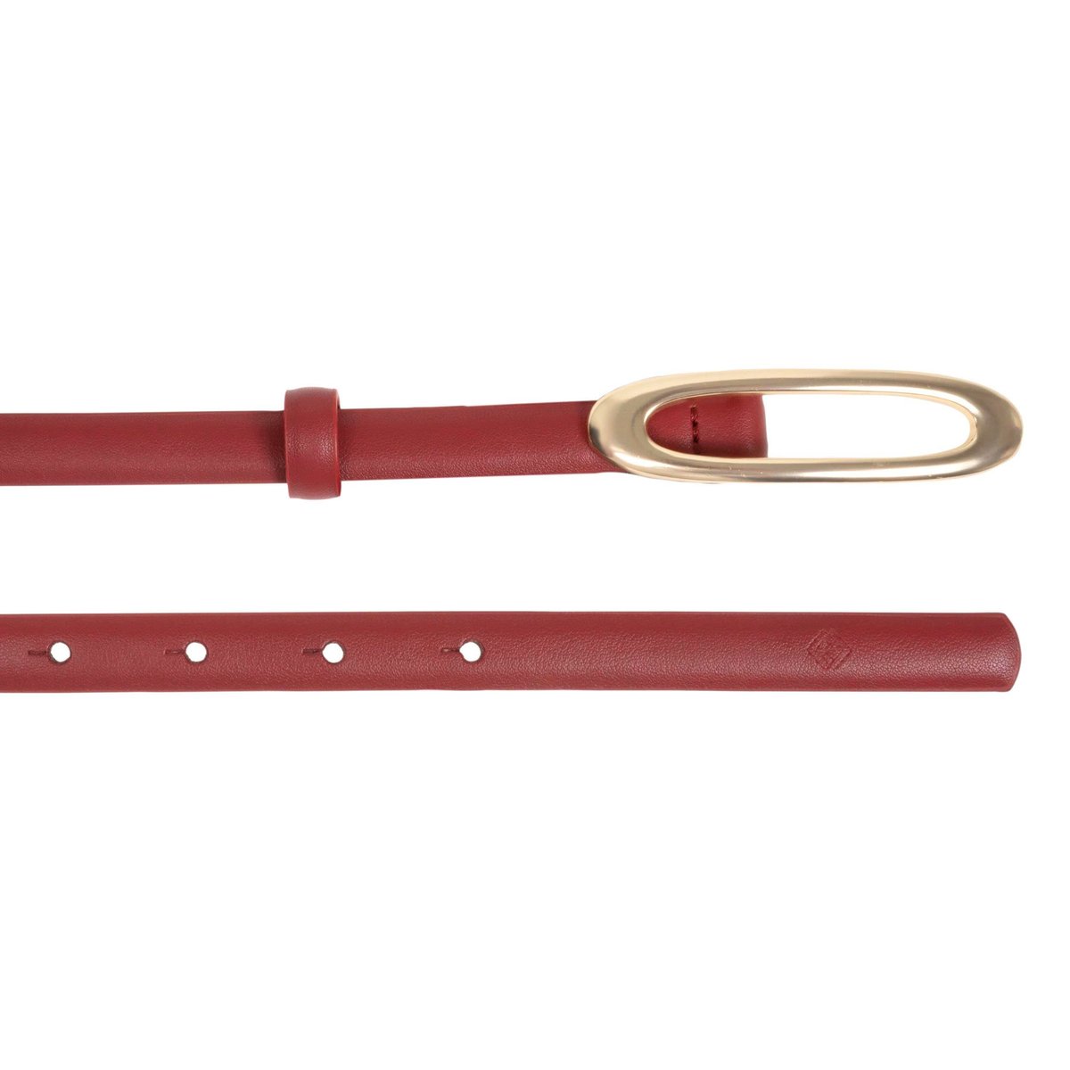 Ceinture synthétique avec plaque arrondie rouge, ISOTONER