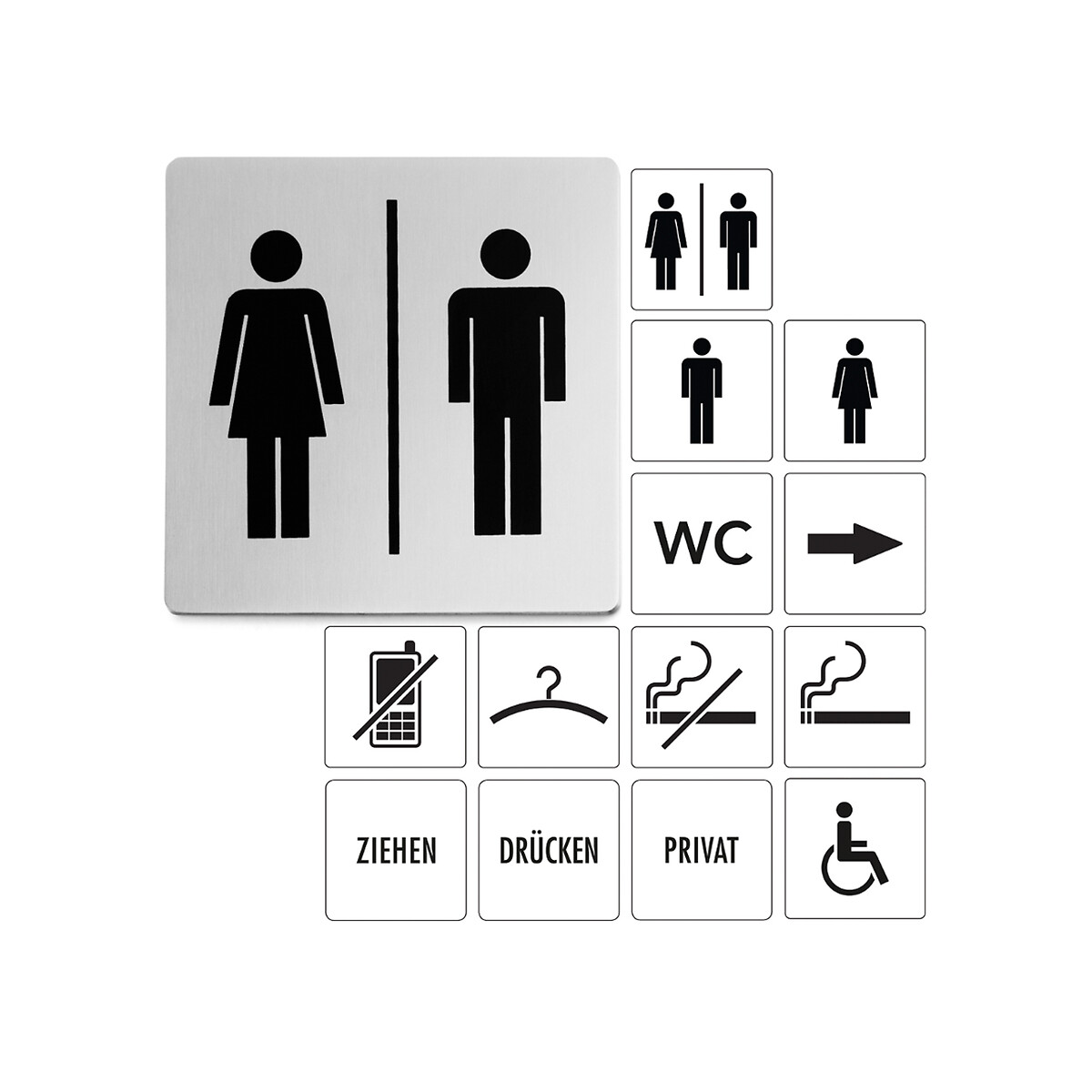 Sinal informativo "mulher/homem" Indici, ZACK inox, ZACK