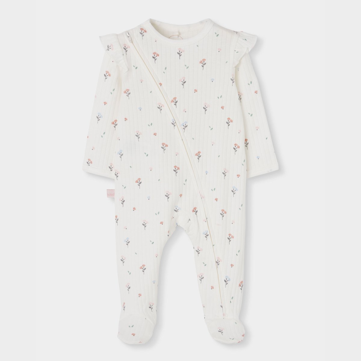 Pyjama bébé imprimé fleurs avec volants multicolore, BOBOLI