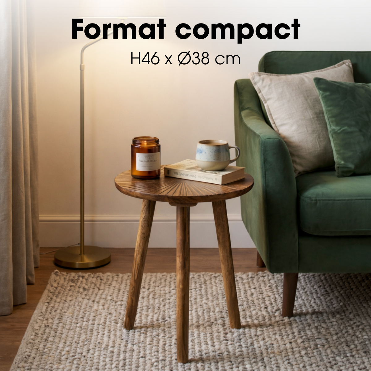 Table D'appoint POMANTE brun foncé, MICA DECORATIONS