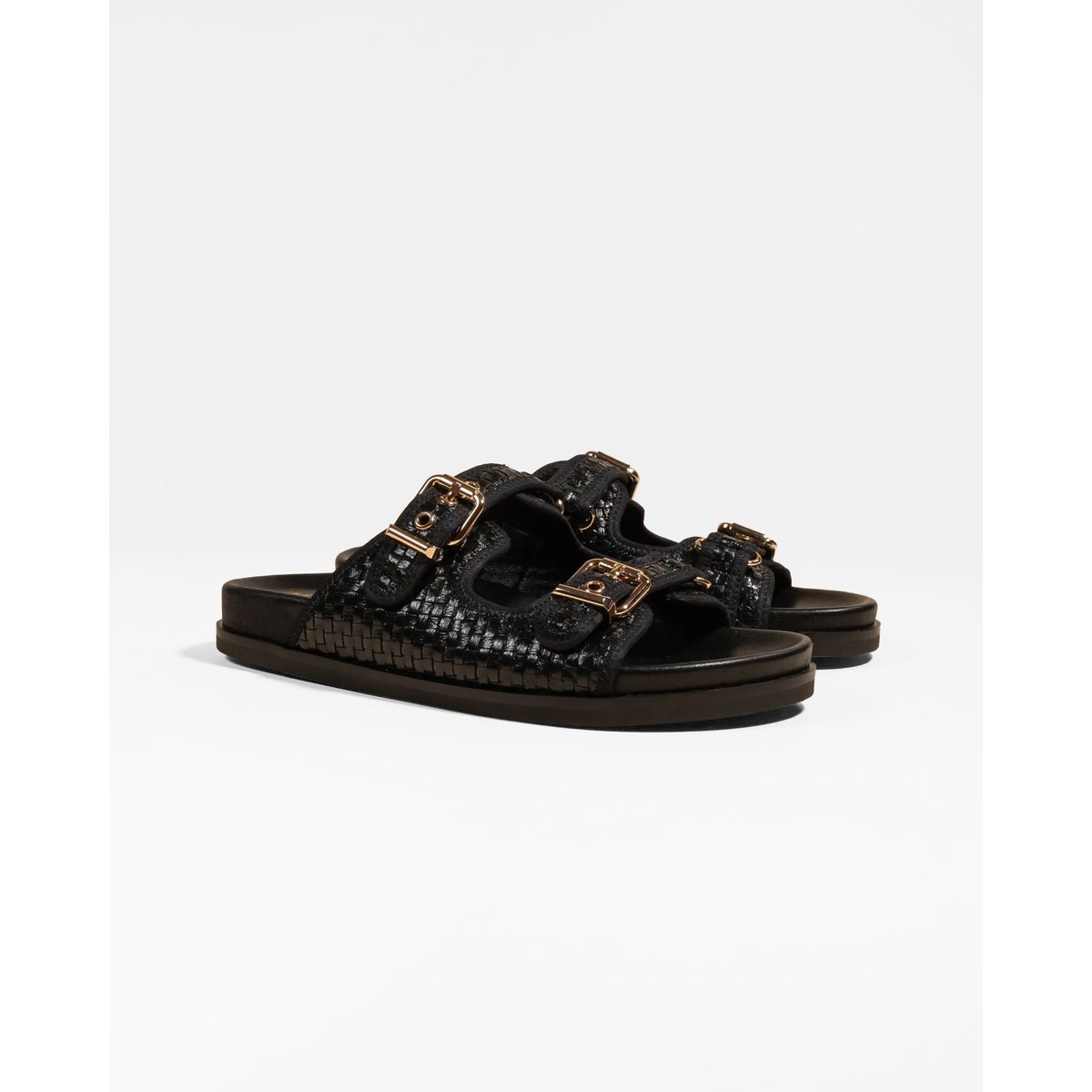 Mules à brides et boucles YAYOI noir, MI MAI