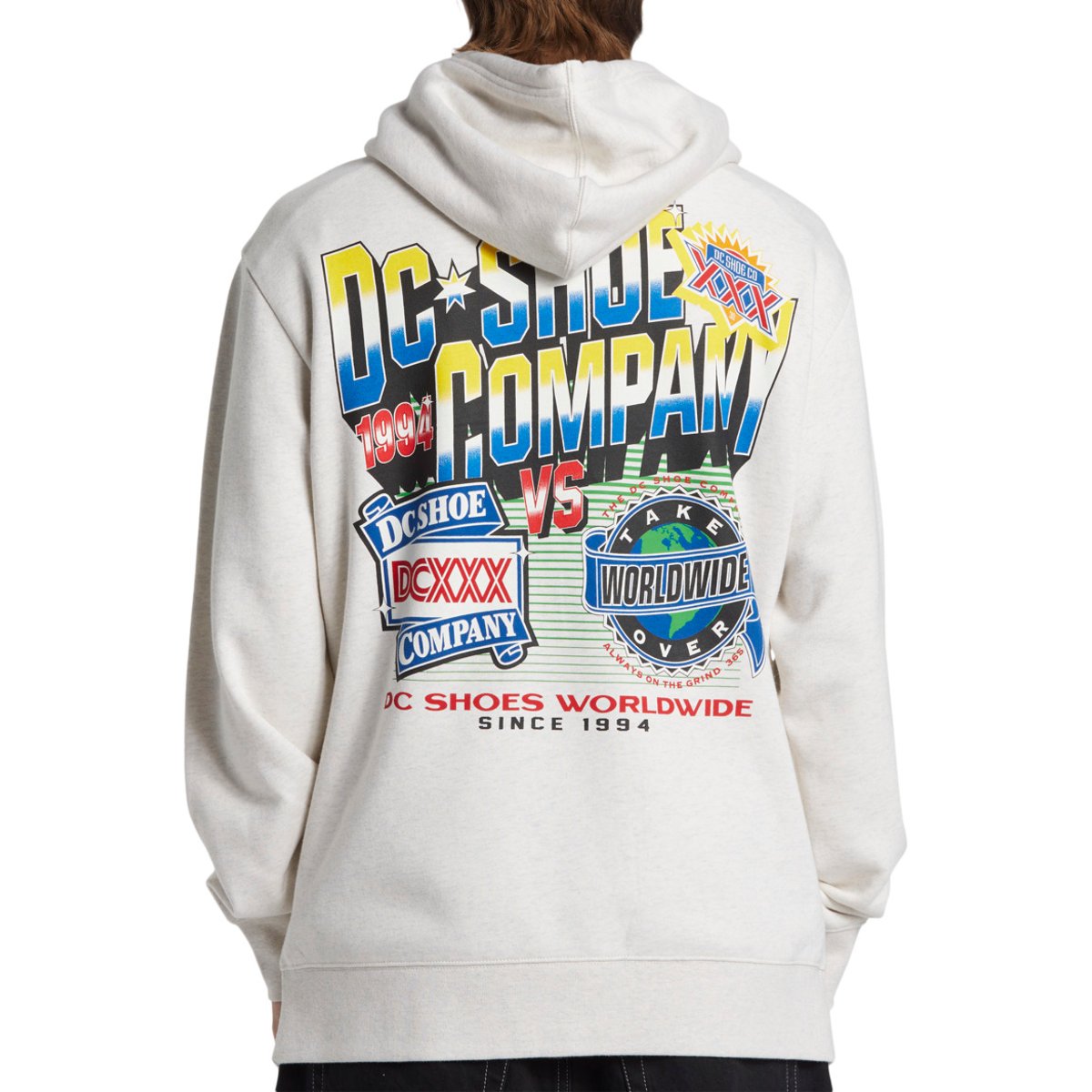 Sweat à capuche 94 TAKE OVER. gris snow heather, DC SHOES