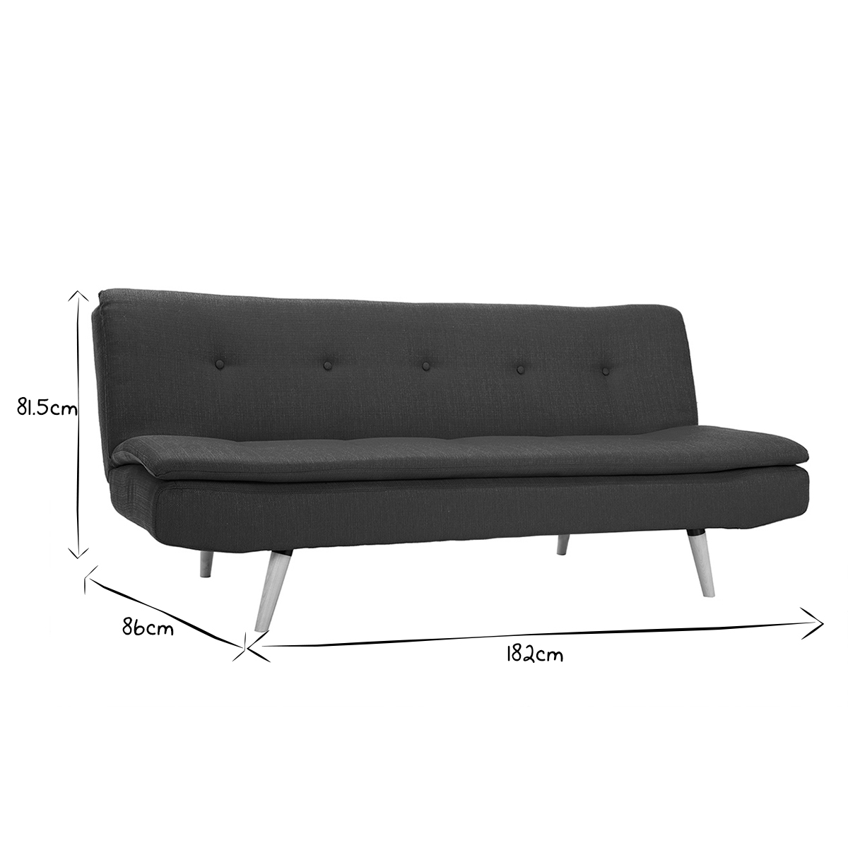 Canapé convertible scandinave 3 places SENSO bleu canard, MILIBOO