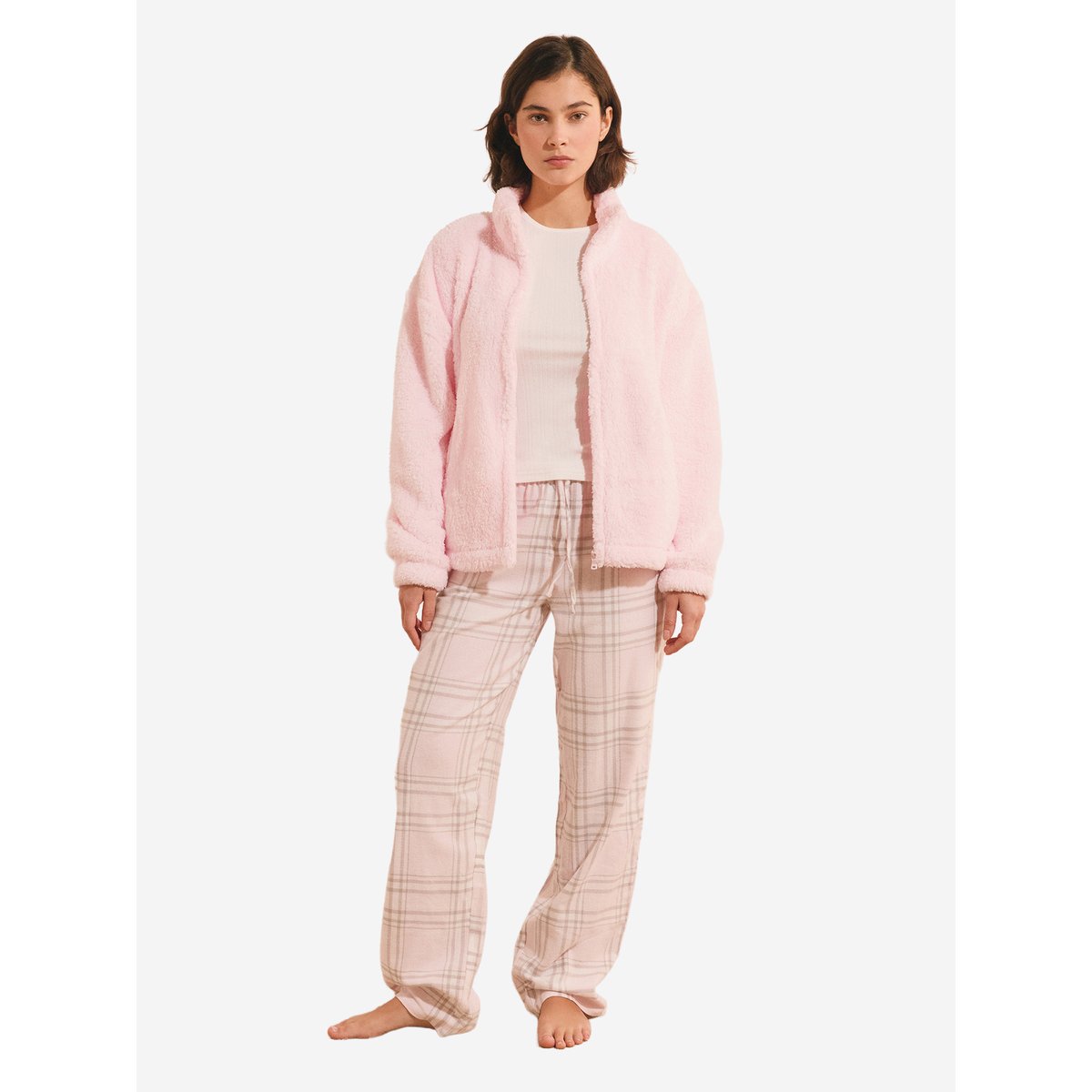 Ensemble de pyjama 3 pièces à carreaux NOOKIE rose, ETAM
