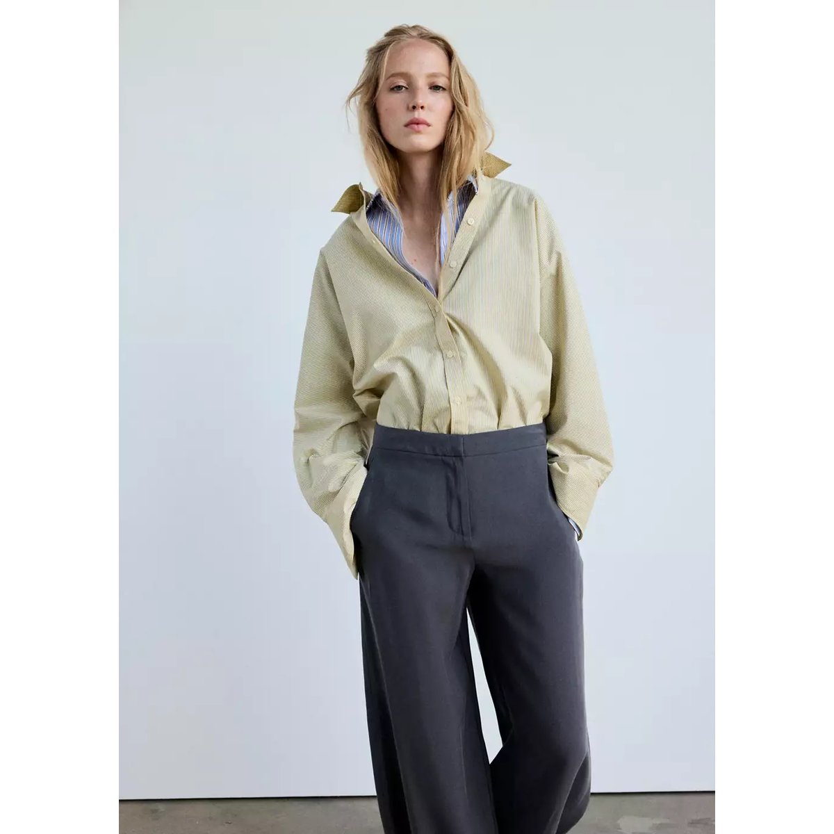 Pantalon ballon en modal gris anthracite, MANGO