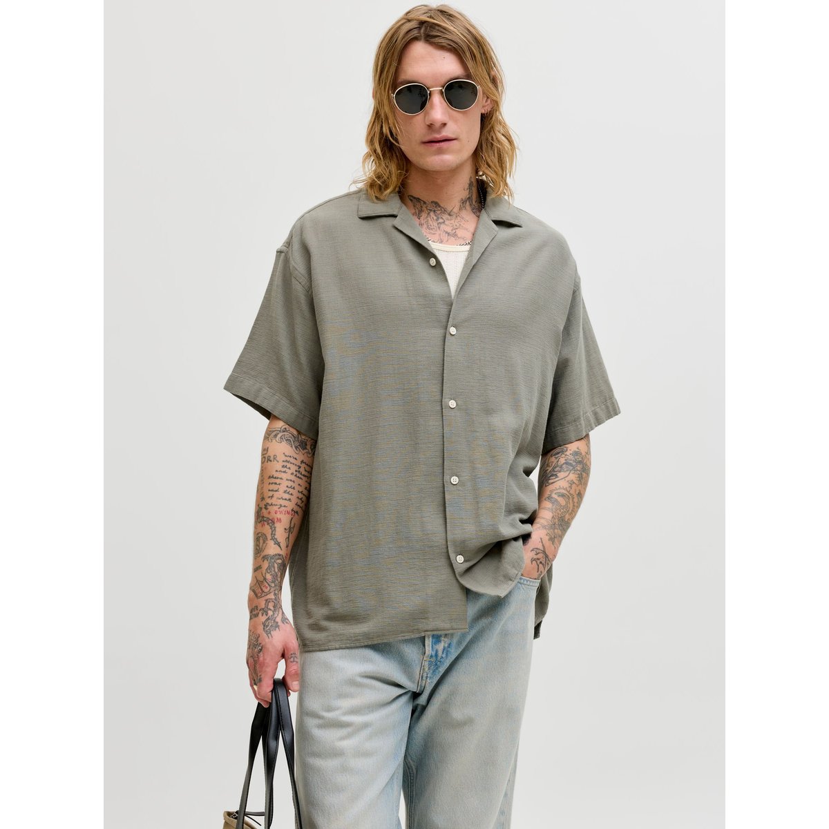 Chemise De Vacances grise - vetiver 1, JACK & JONES