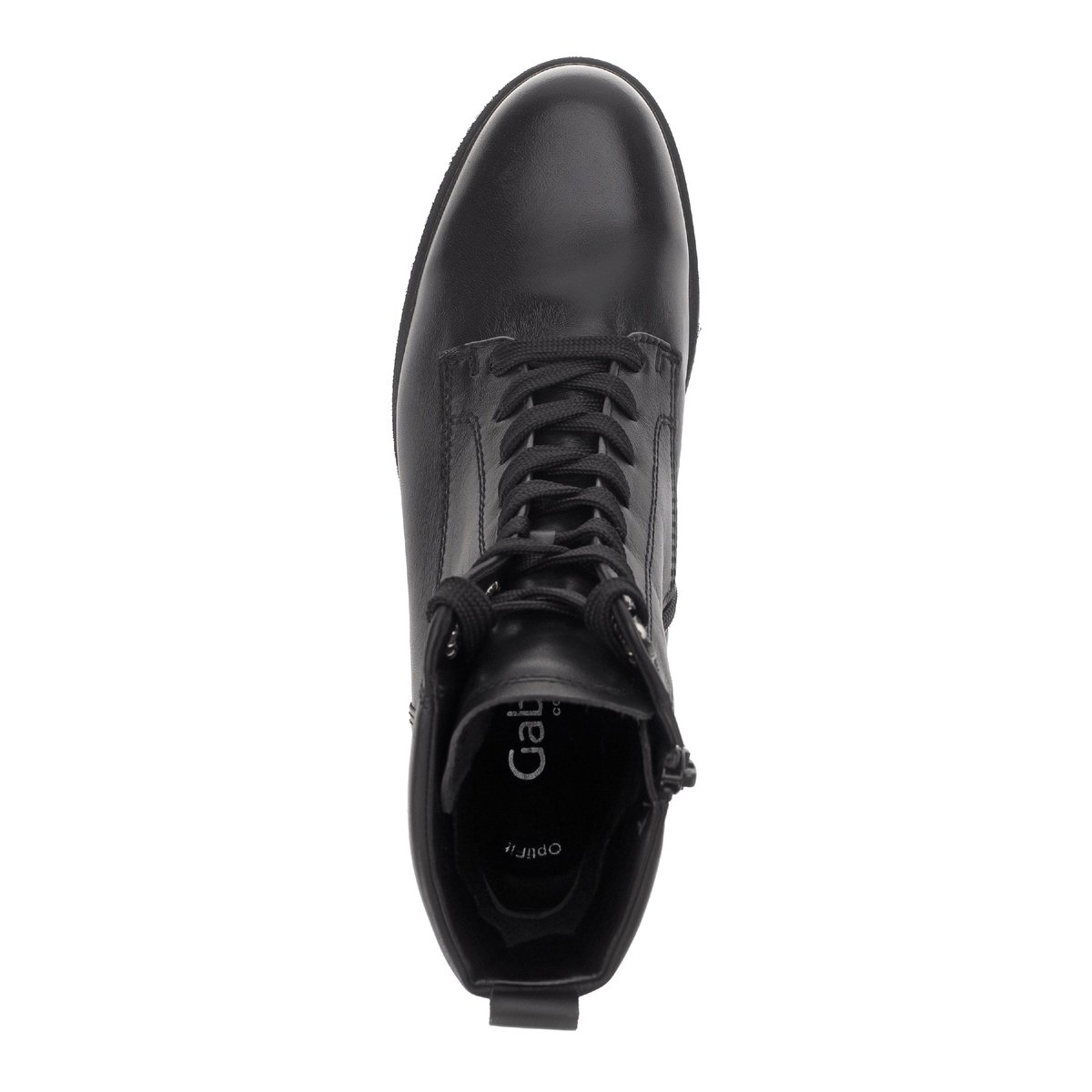 Bottines en cuir verni à talon décroché noir lisse, GABOR