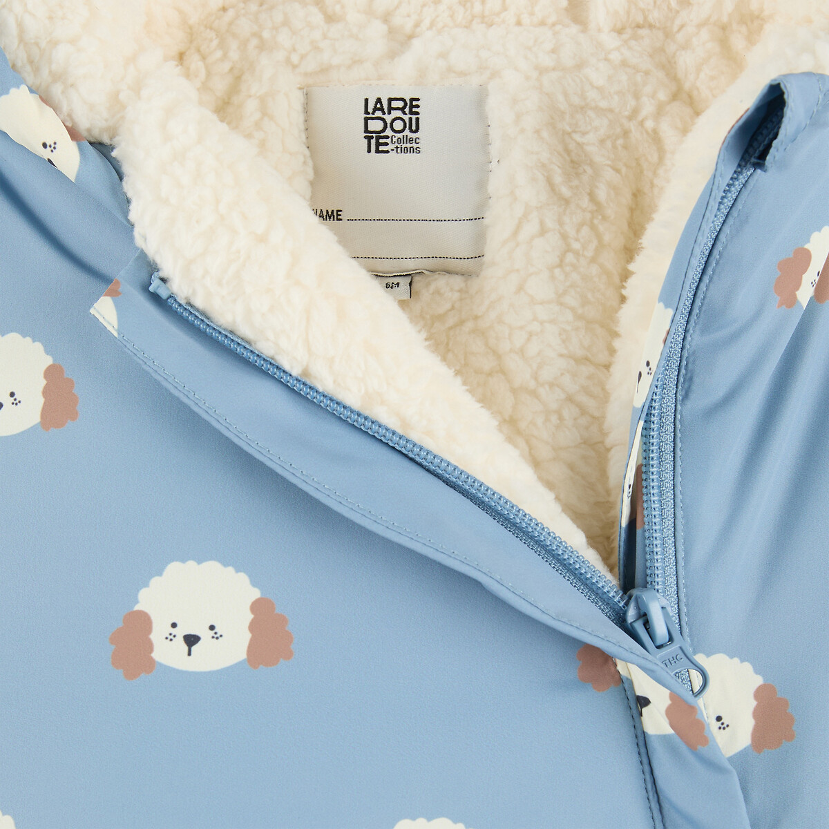 Combipilote à capuche, avec doublure sherpa, imprimé chiens bleu, LA REDOUTE COLLECTIONS