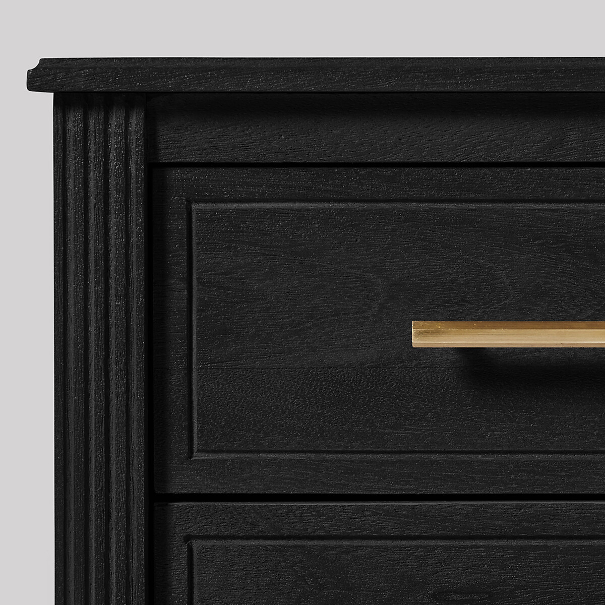 Claudine Mango Wood 2 Drawer Bedside Table black, SWOON
