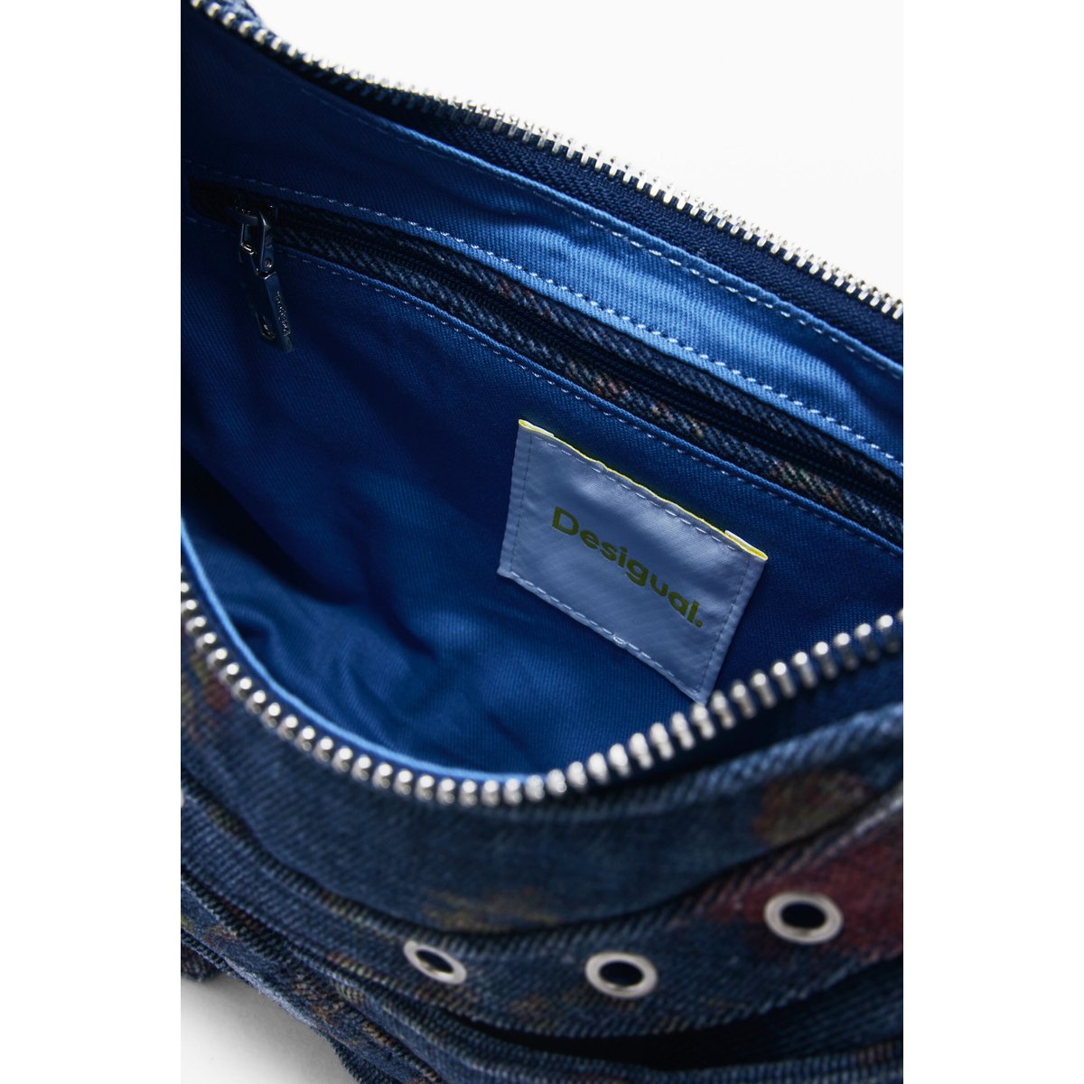 Sac en denim imprimé de taille moyenne multicolore, DESIGUAL