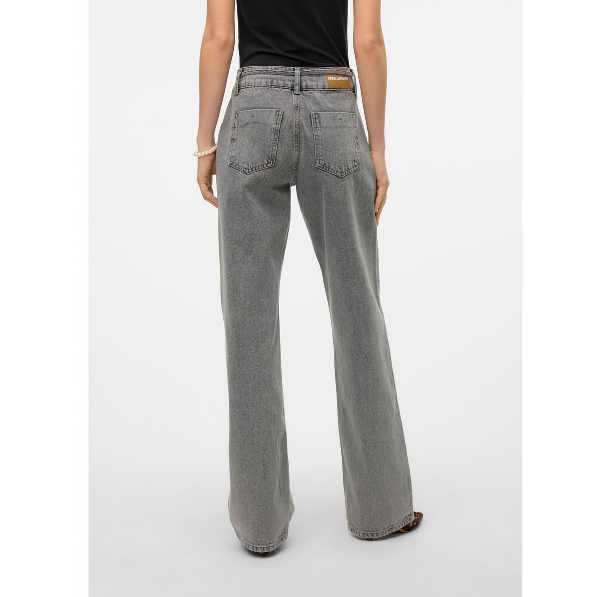 Jean À Coupe Large light grey denim, VERO MODA