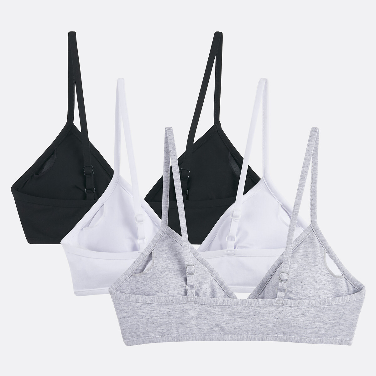 Lot de 3 soutiens-gorge triangles paddés noir + blanc + gris, LA REDOUTE COLLECTIONS