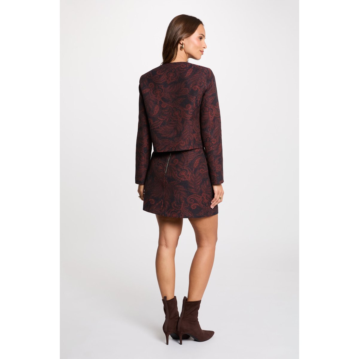 Veste droite imprimée multicolore, MORGAN
