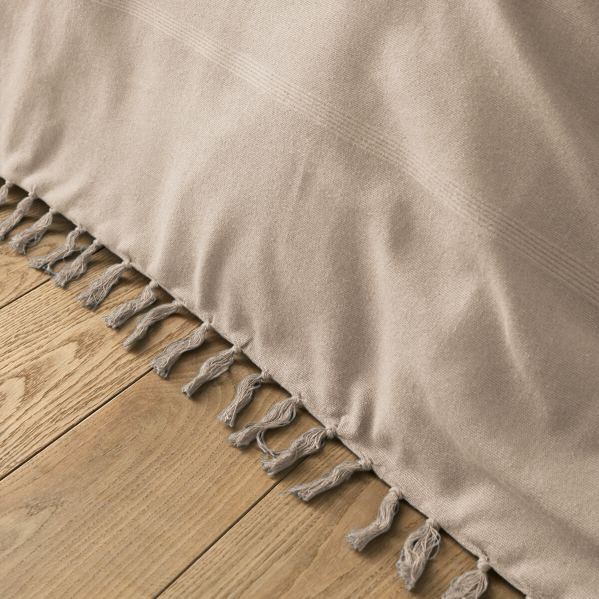 Nedo Fringed Cotton Bedspread mid beige , LA REDOUTE INTERIEURS