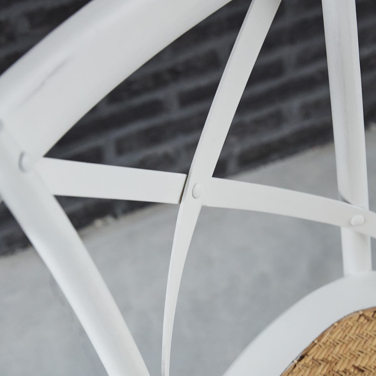 Chaise en bois d'acajou et rotin  LONDRES blanc, BERAH GETAH