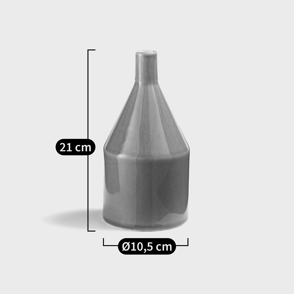Vase en céramique H21 cm, Mirany vert eucalyptus, LA REDOUTE INTERIEURS