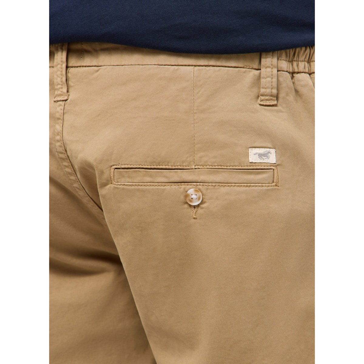Short chino en coton beige uni avec une coupe droite et 4 poches beige, MUSTANG