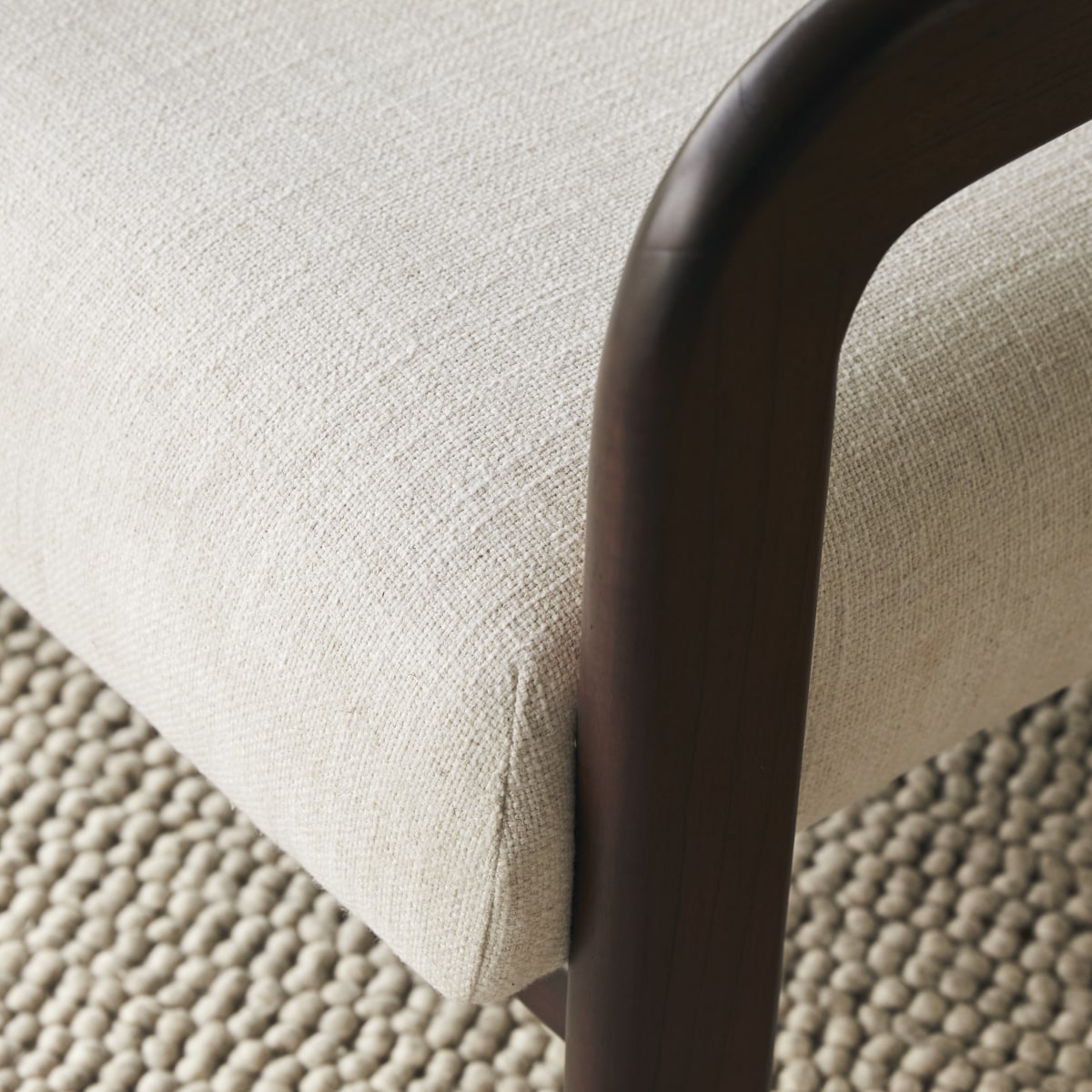 Fauteuil en Tissu massif, CHARLIE beige, TIKAMOON