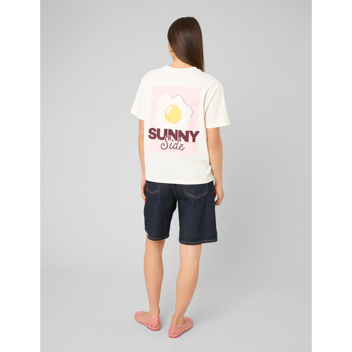 T-shirt imprimé devant / dos blanc écru, BZB
