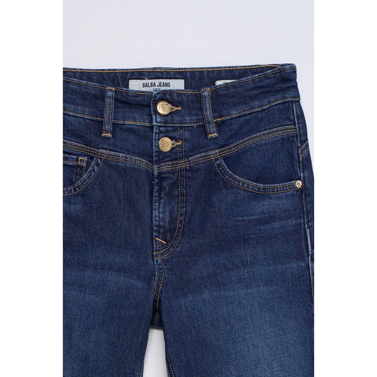 JEAN FAITH PUSH IN CROPPED SLIM bleu denim, SALSA JEANS