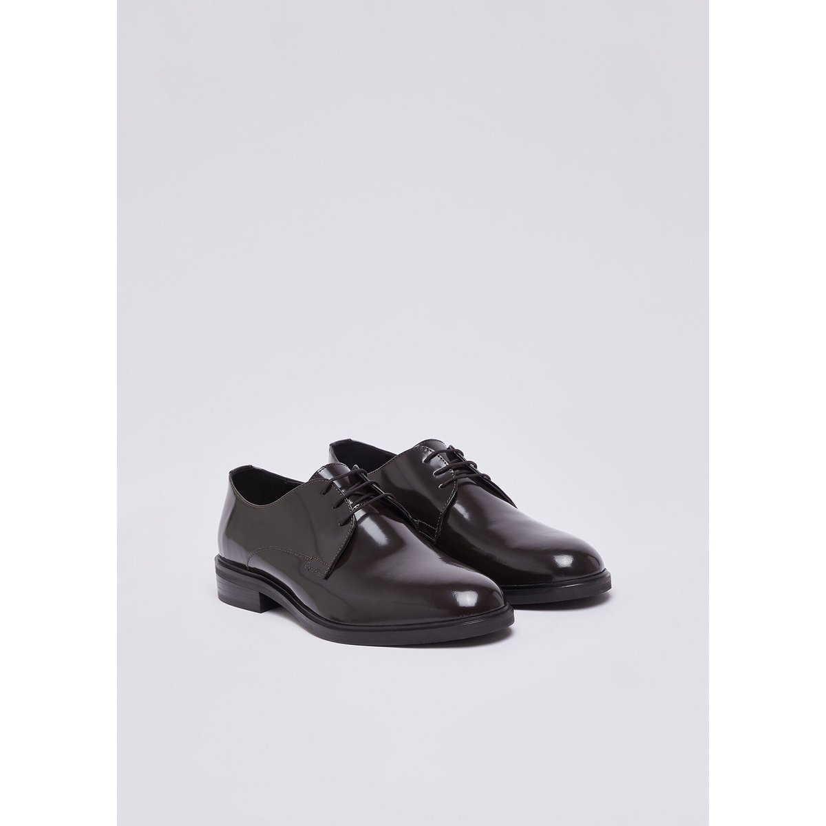 Chaussures à lacets en cuir marron foncé, LIU JO