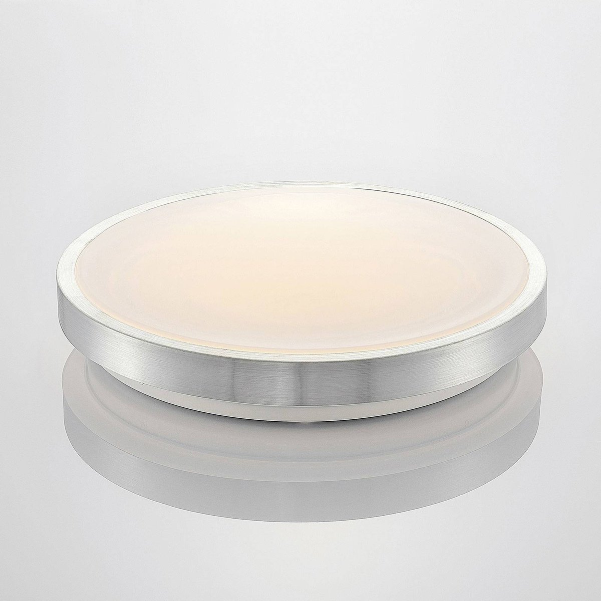 Plafonnier en aluminium moderneLED, Emelie aluminium, blanc, LINDBY