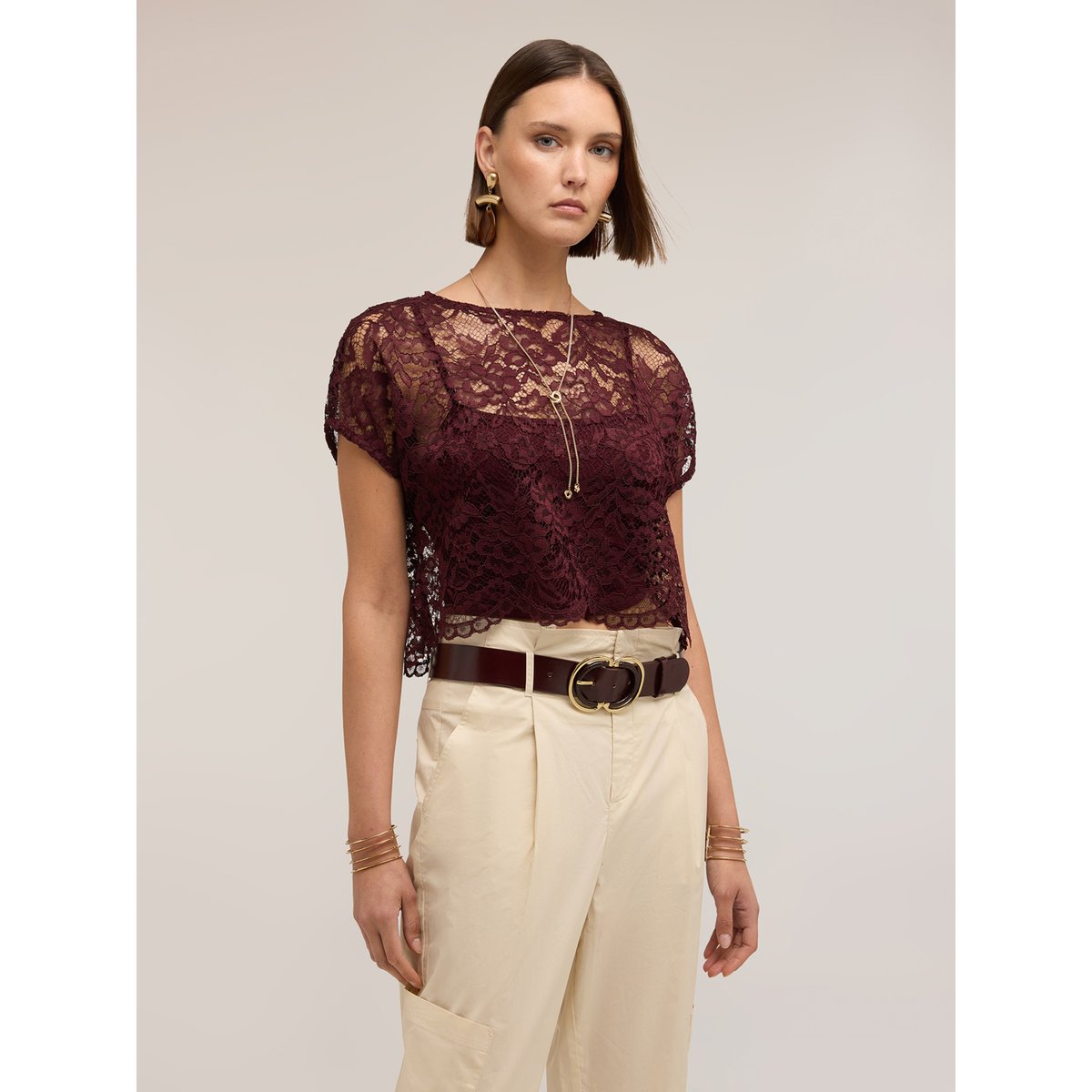 Blouse courte burgundy, MOTIVI