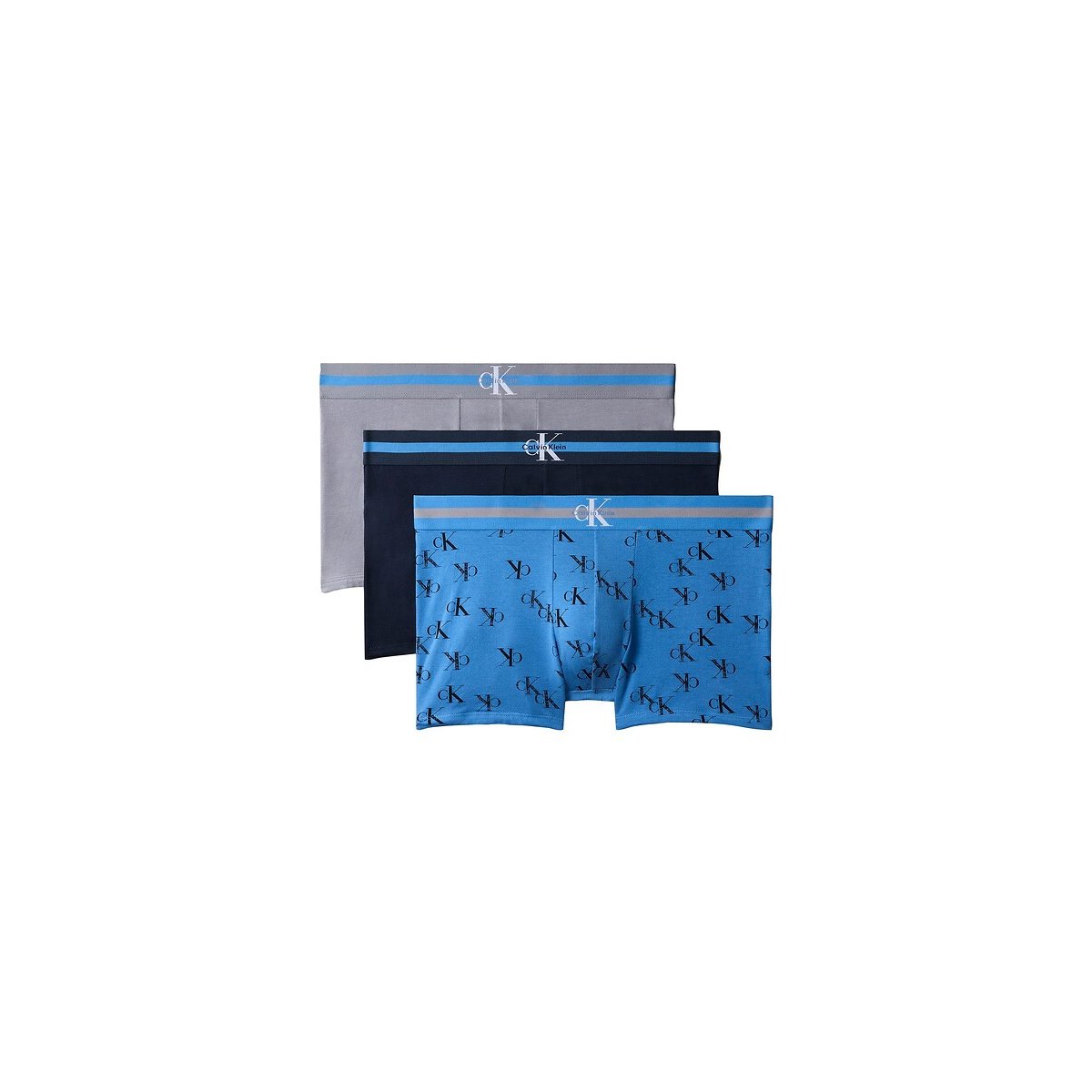 Confezione da 3 boxer nero + blu + grigio, CALVIN KLEIN UNDERWEAR