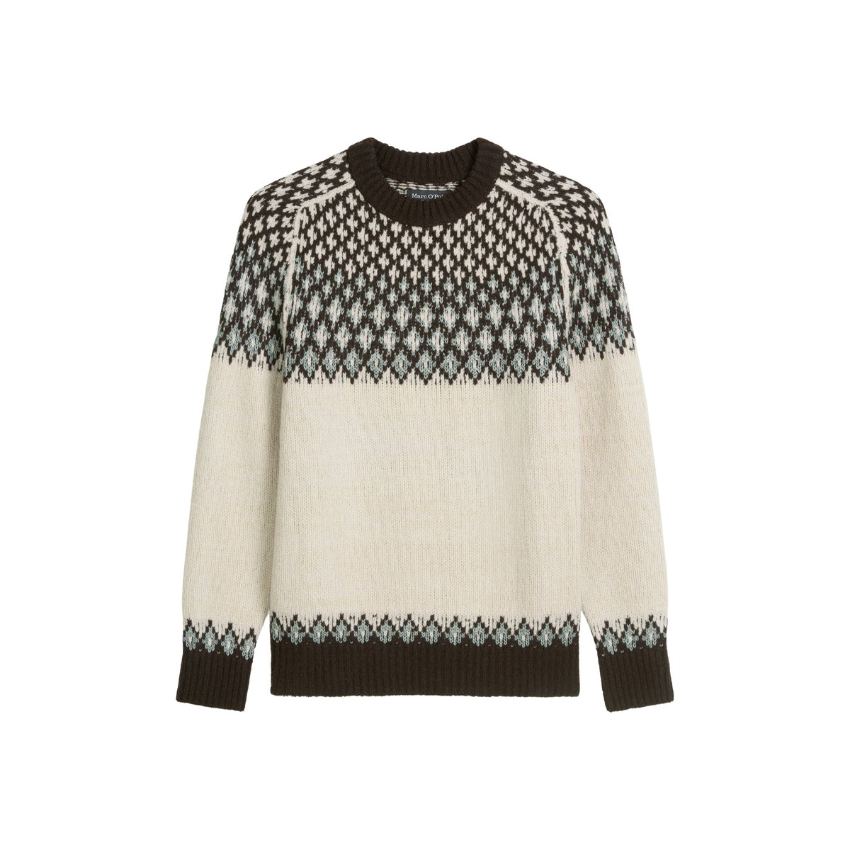 Pull norvégien regular en doux mélange de laine vierge marron clair, MARC O'POLO