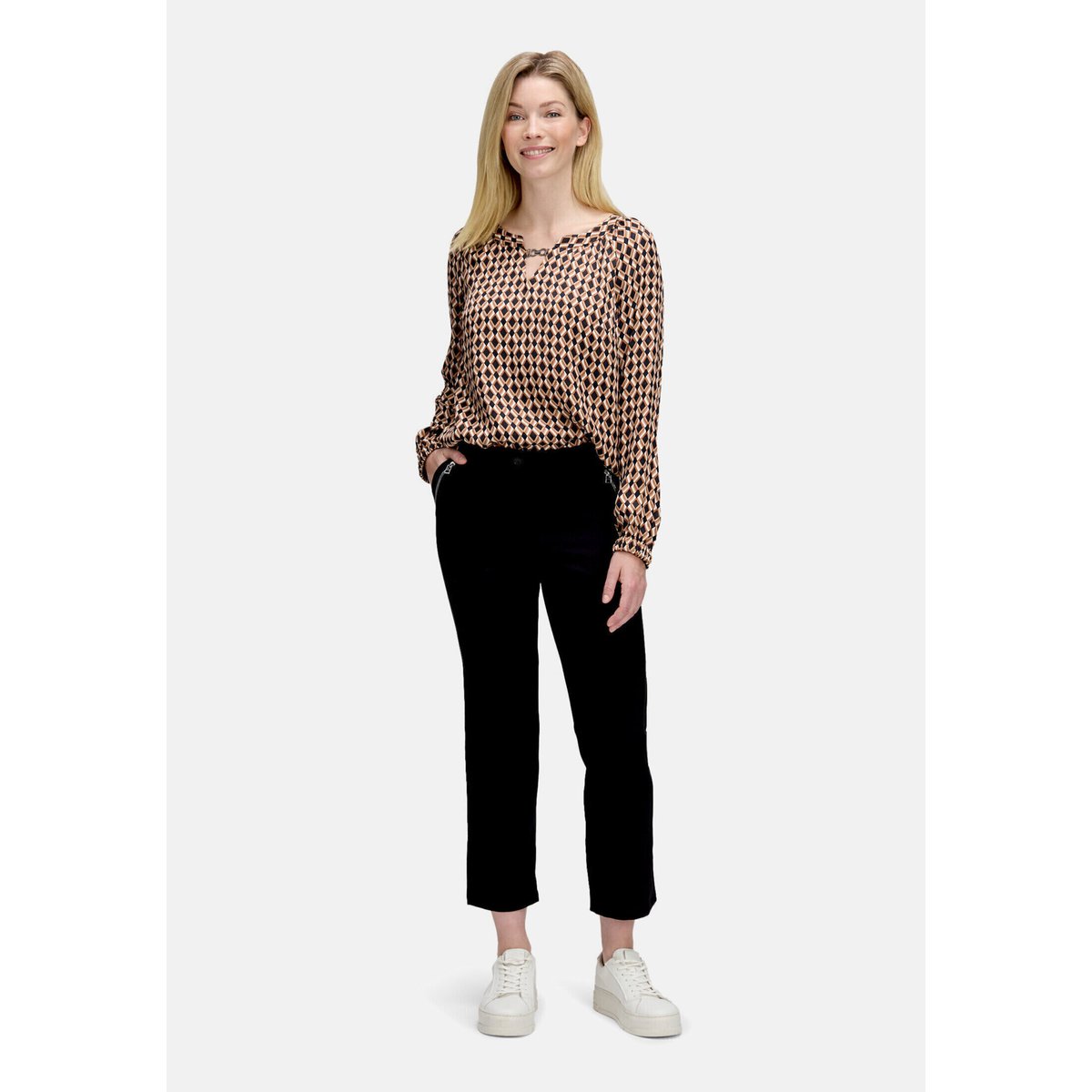 Pantalon casual à fermeture zippée noir, BETTY BARCLAY