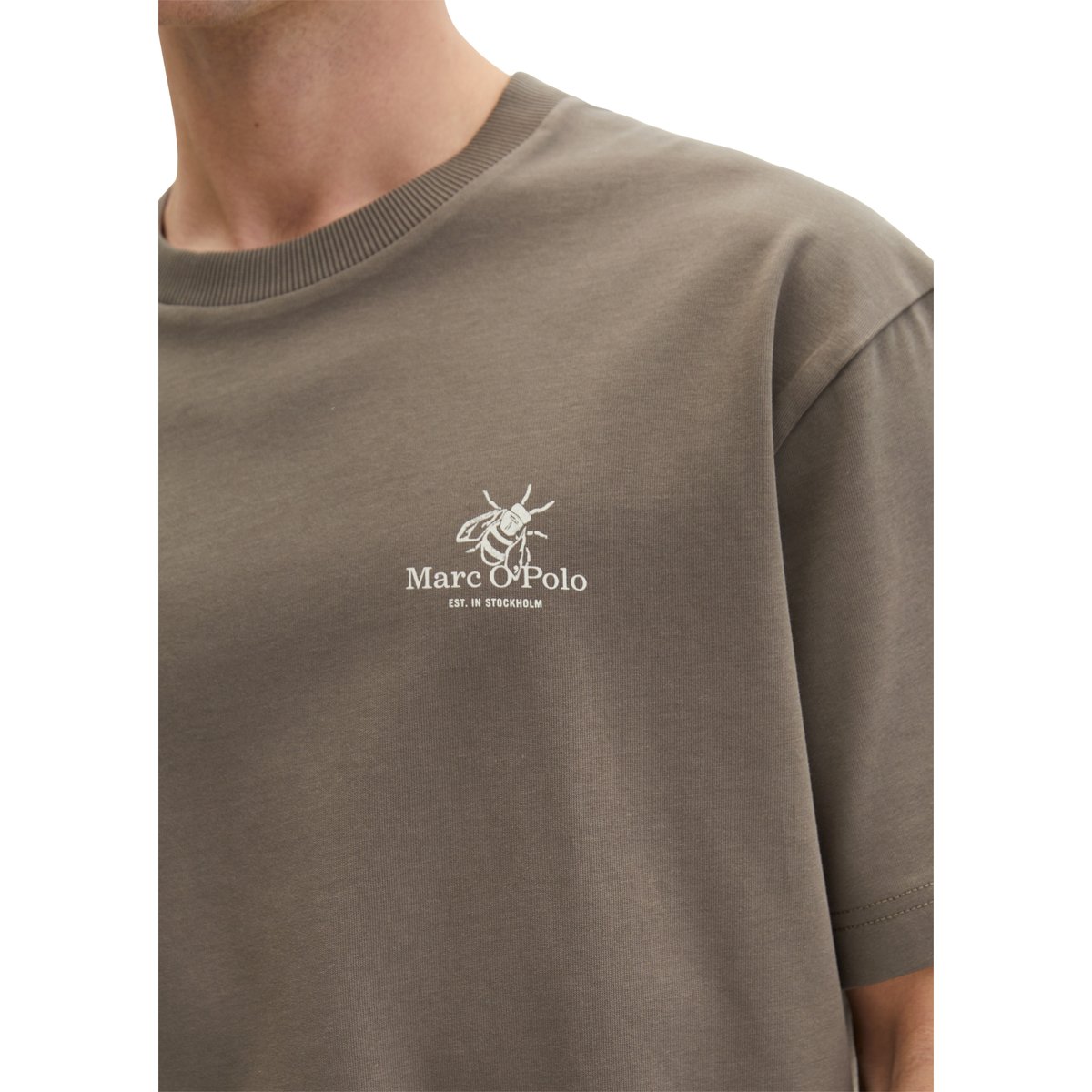 T-shirt loose avec impression dans le dos marron foncé, MARC O'POLO