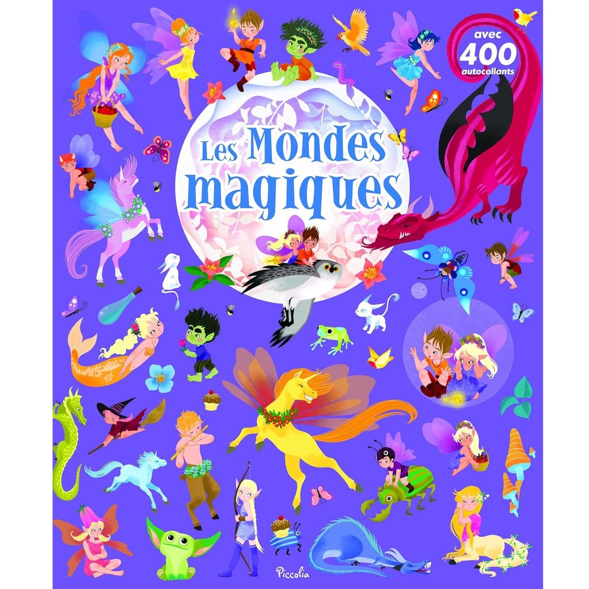 400 autocollants Les mondes magiques violet, PICCOLIA EDITIONS