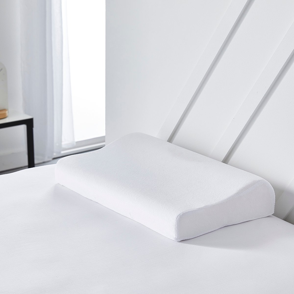 Oreiller ergonomique uni ESSENTIAL blanc, TODAY