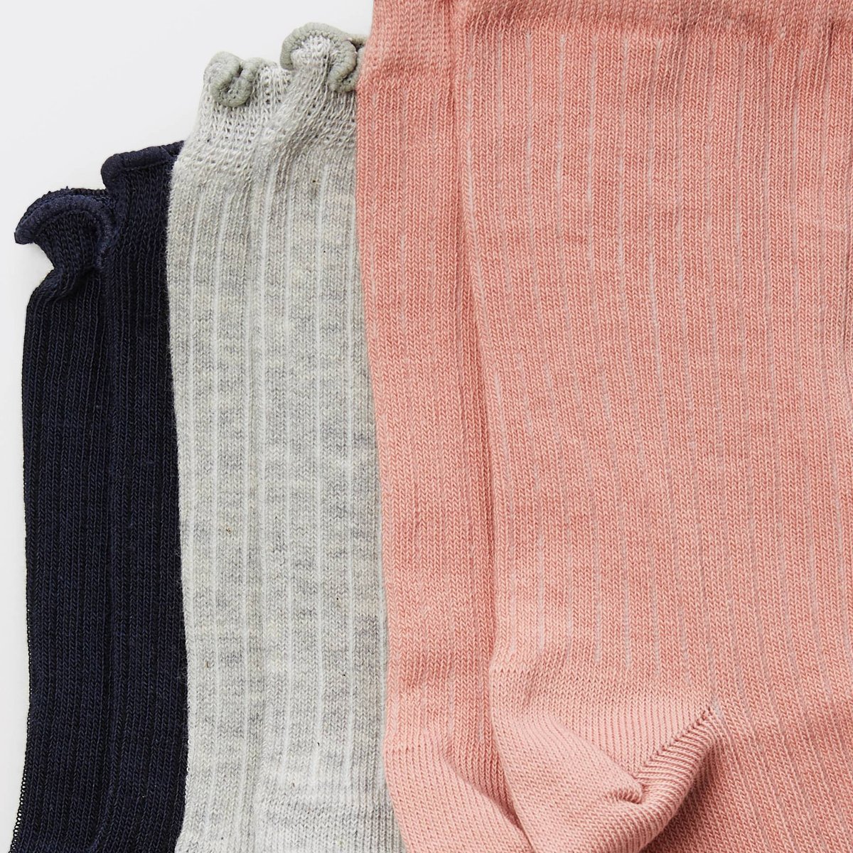 Lot de 3 paires de chaussettes bicolores contenant de coton BIO vert melange, MONOPRIX