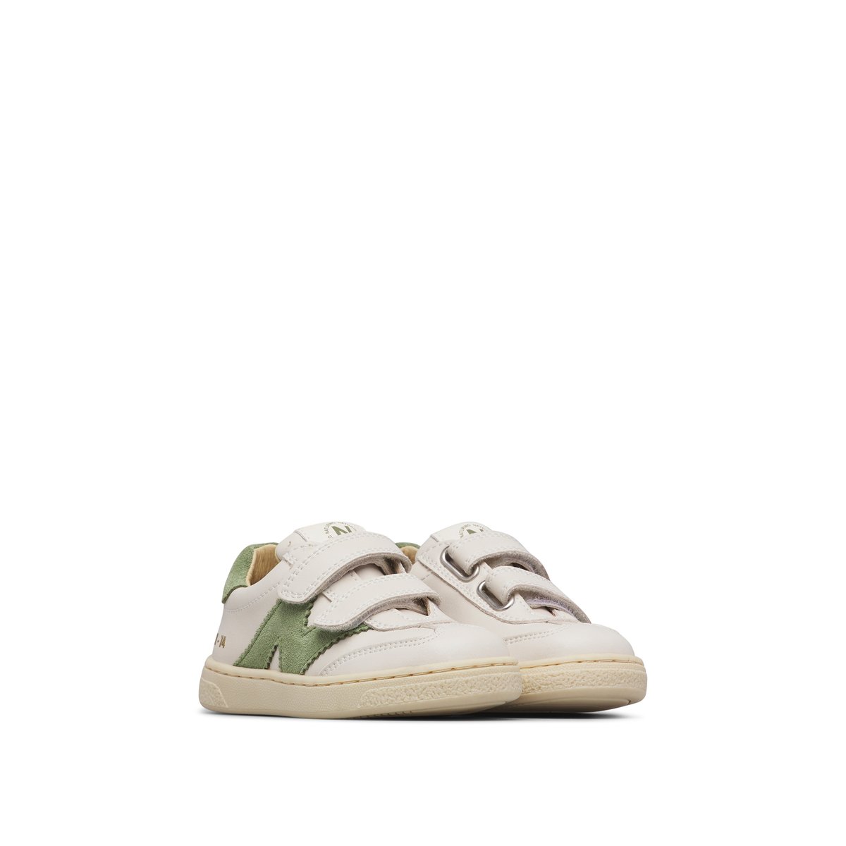 Sneaker en daim et tissu technique JENIX VL. blanc-vert, NATURINO