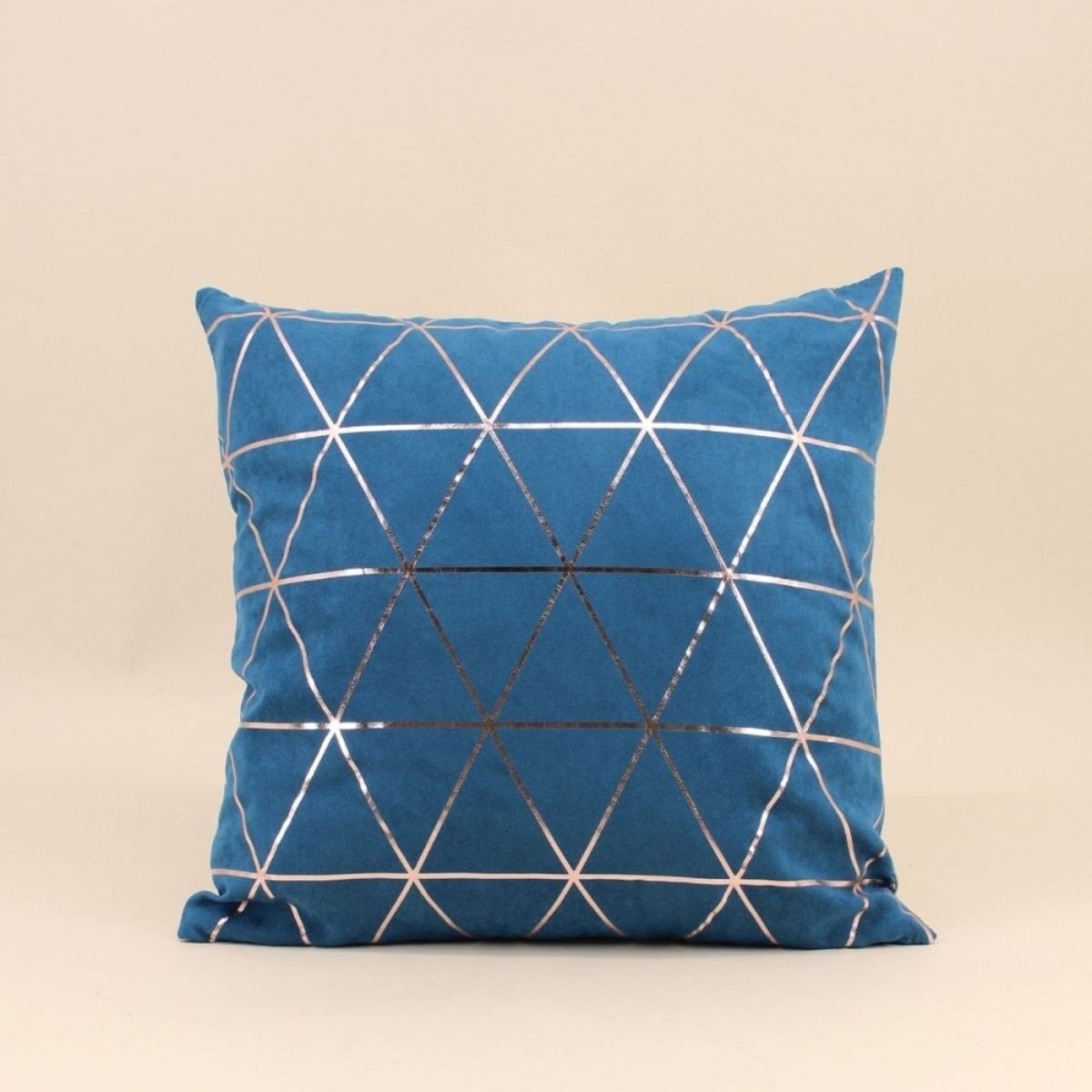 Coussin motifs géométriques 40x40cm bleu, ORNAMI