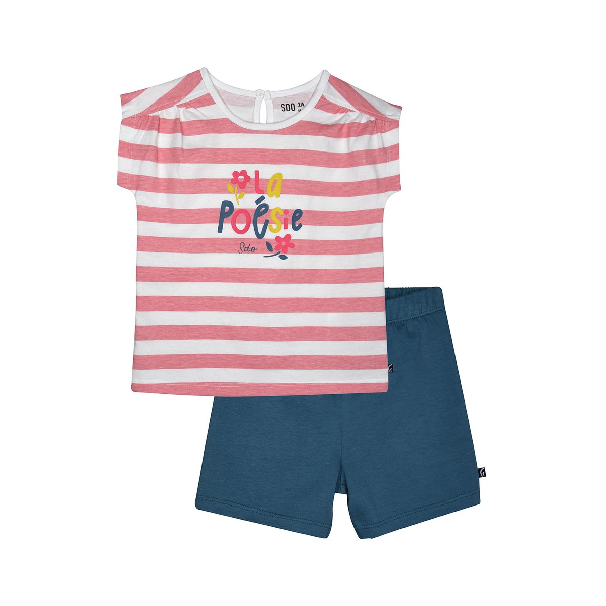 Pyjama 2 pieces laena court enfant blanc, SUCRE D'ORGE