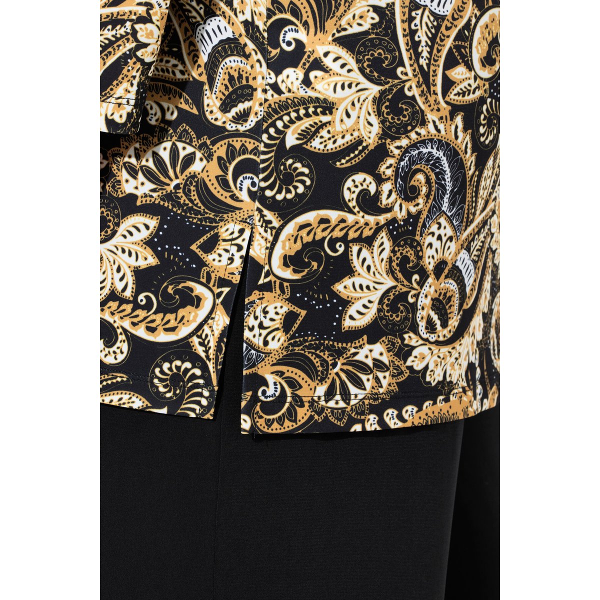 T-shirt long motif cachemire noir, ULLA POPKEN