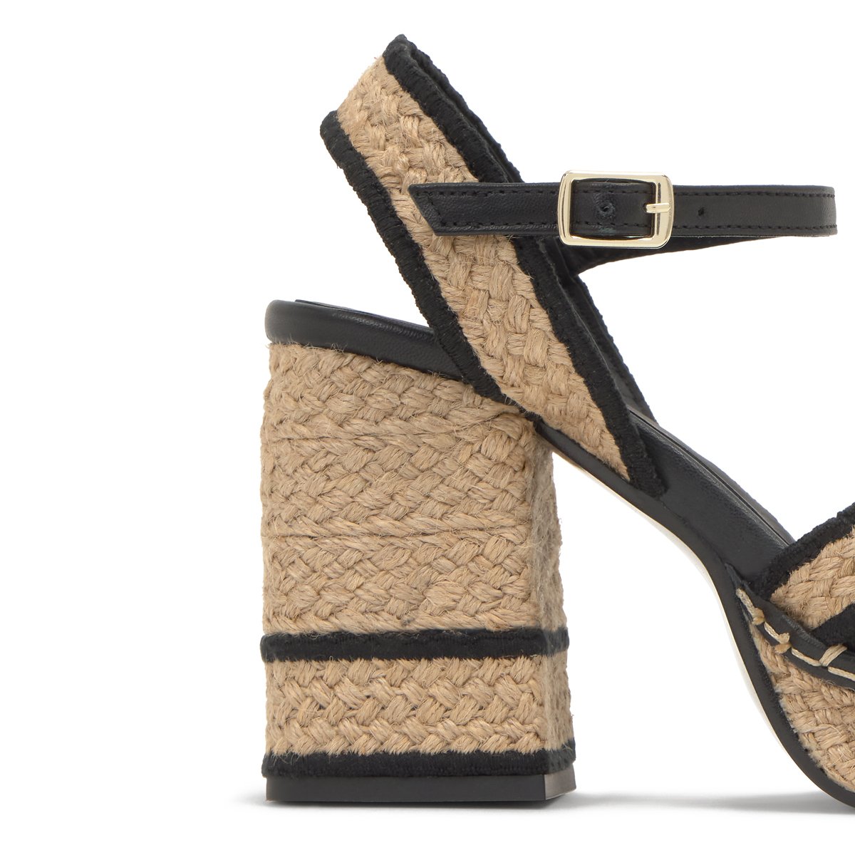 Sandales compensées en jute tressé à boucle VANISH PLATFORM noir, CASTANER