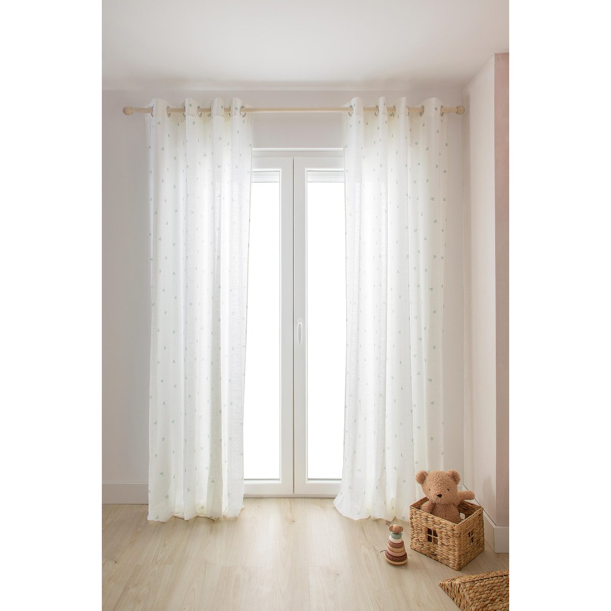 Rideau en coton, CUORE blanc, INSPIRE