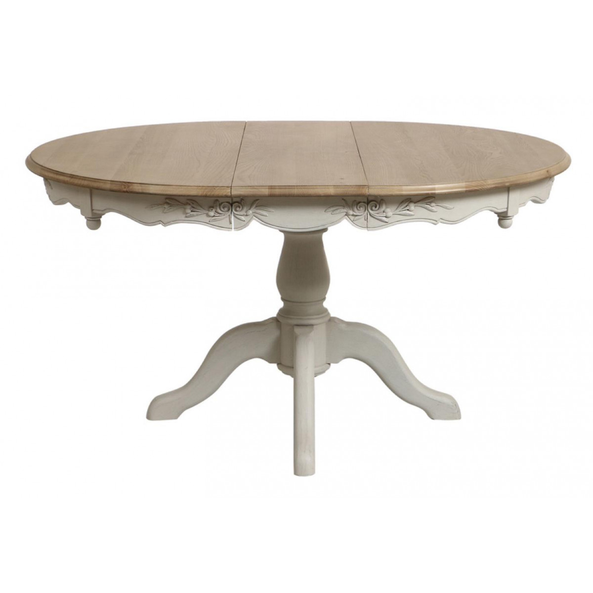 Table ronde 2 allonges - ROMANCE blanc, INTERIOR'S