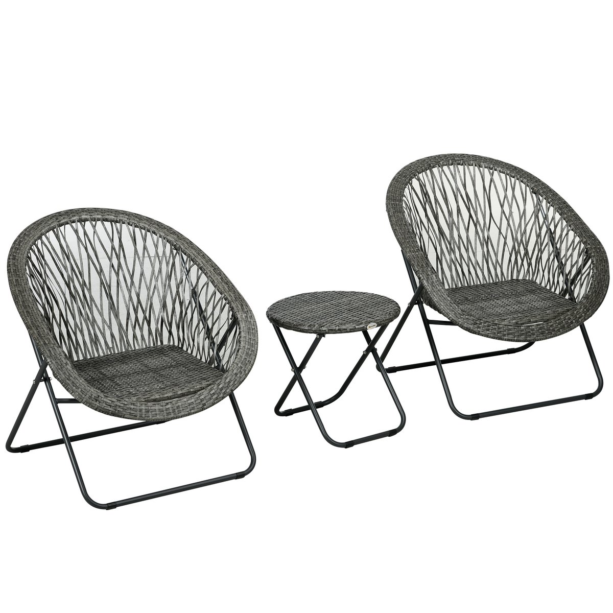 Ensemble canapé et table basse Acier Gris gris, OUTSUNNY