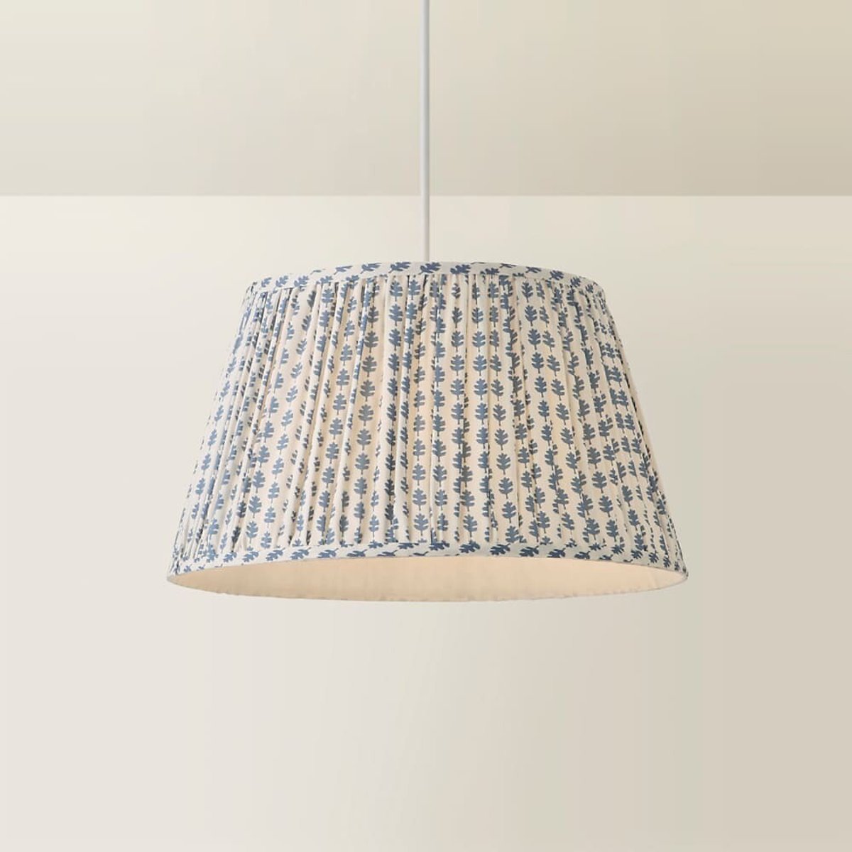 45cm Gracelyn Floral Pleated Pendant Shade blue, SO'HOME