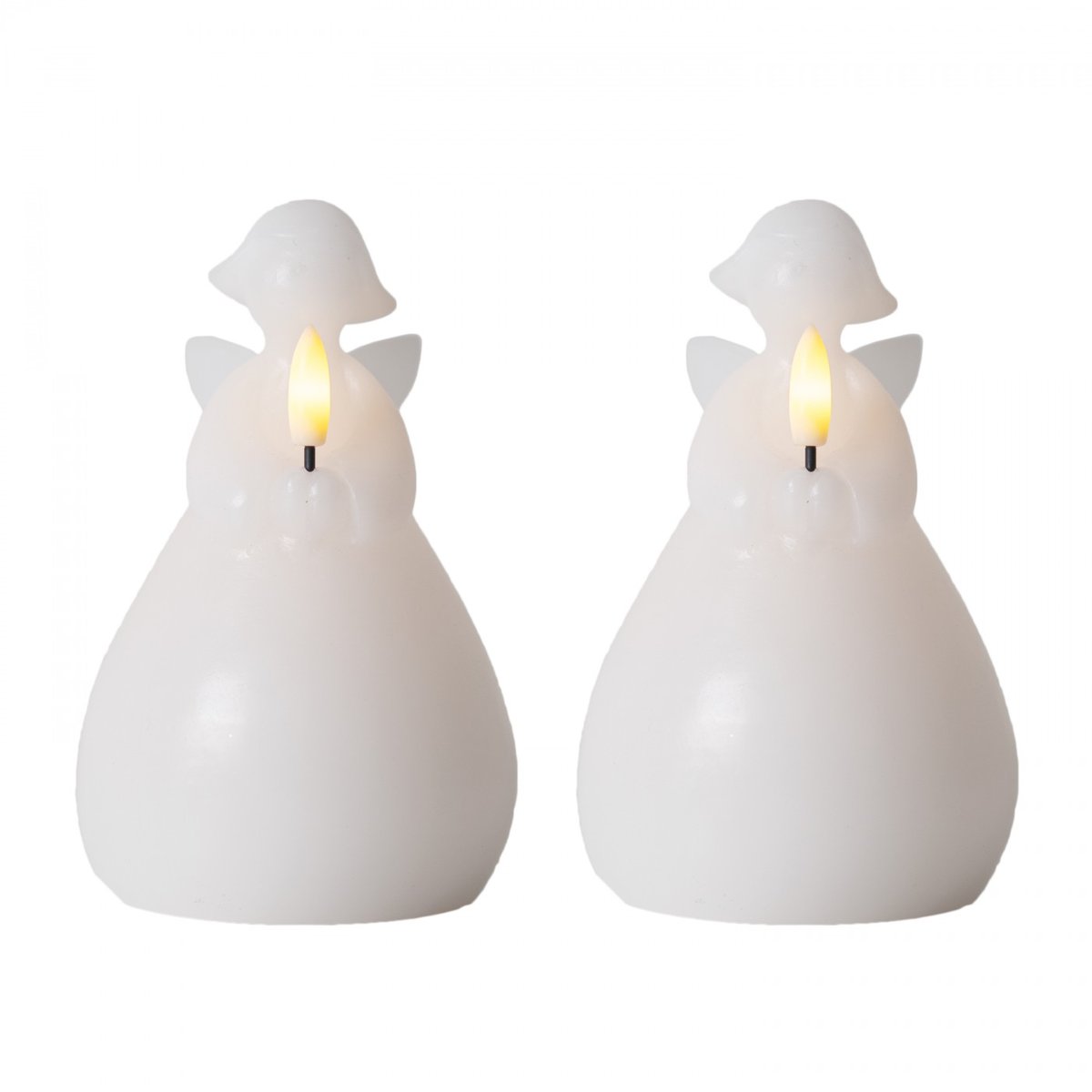 Bougie LED Ange Lucia lot de 2 10cm blanc, SIRIUS