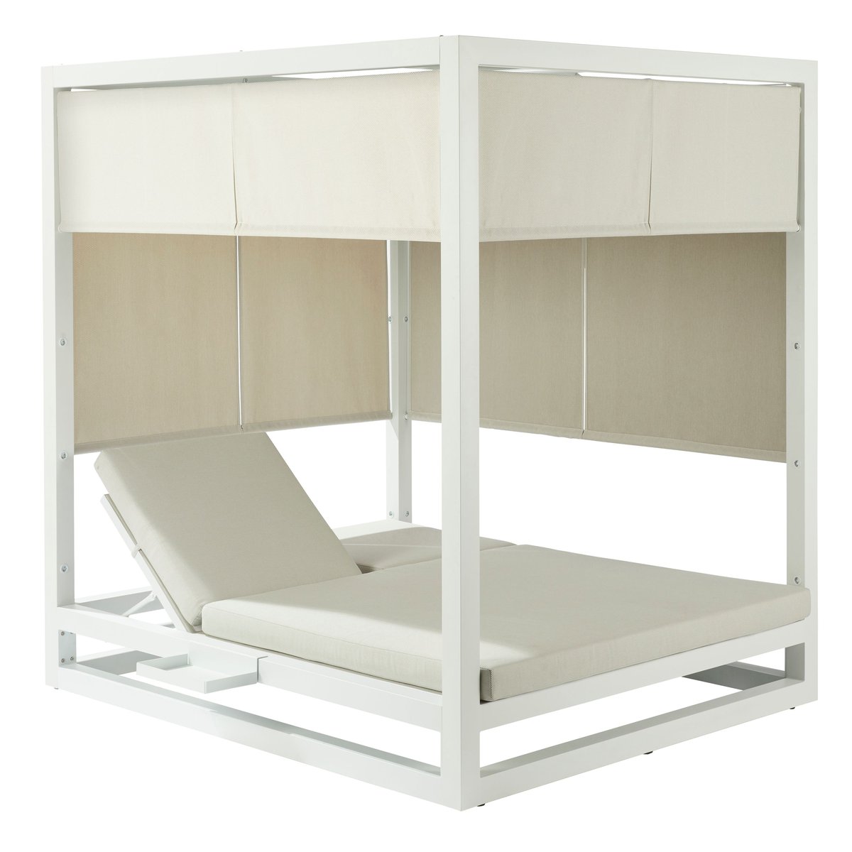 Bain de soleil double en aluminium, MORPHEUS blanc, NATERIAL