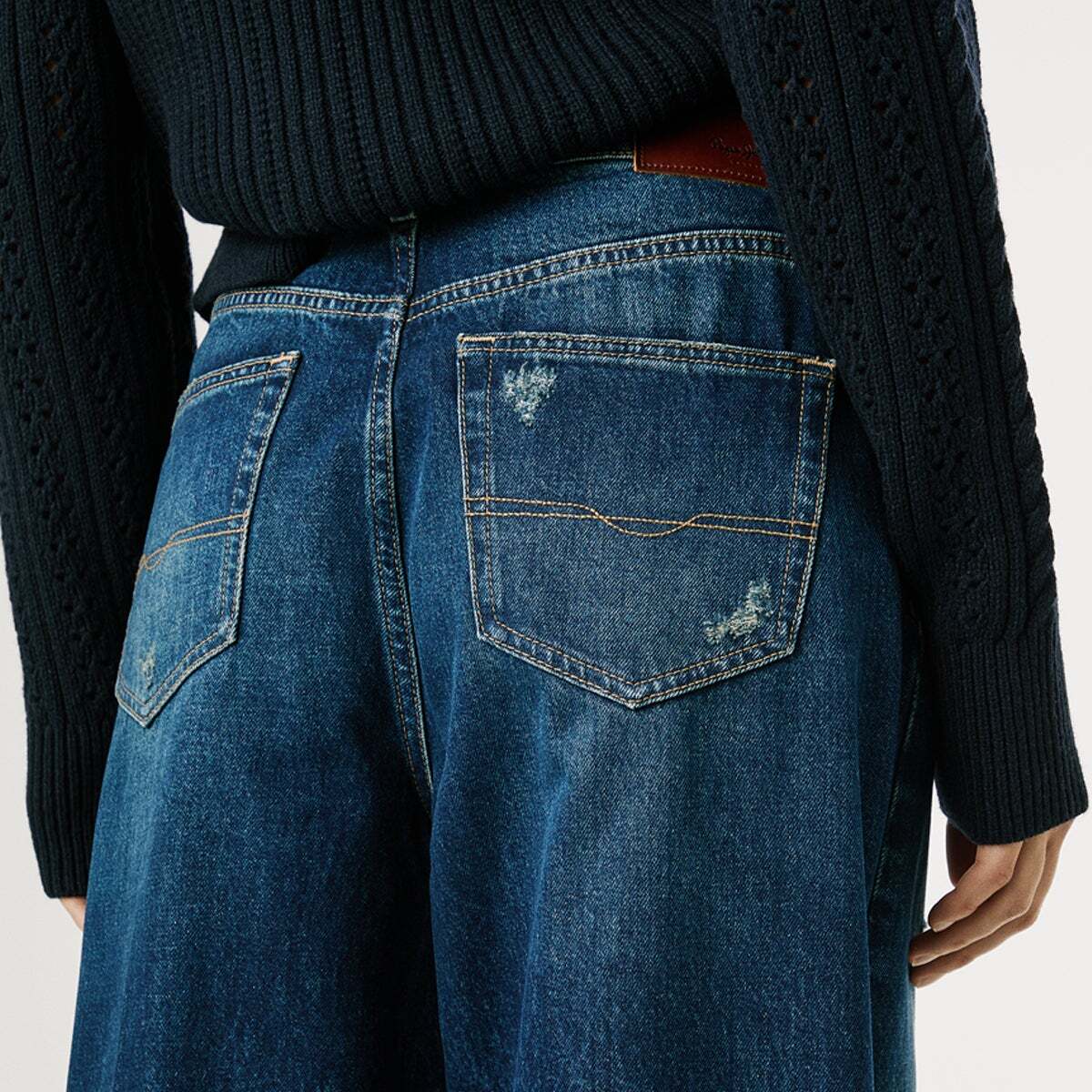 Jaimy - Jean Coupe Large, Taille Haute vintage usé moyen teinté, PEPE JEANS