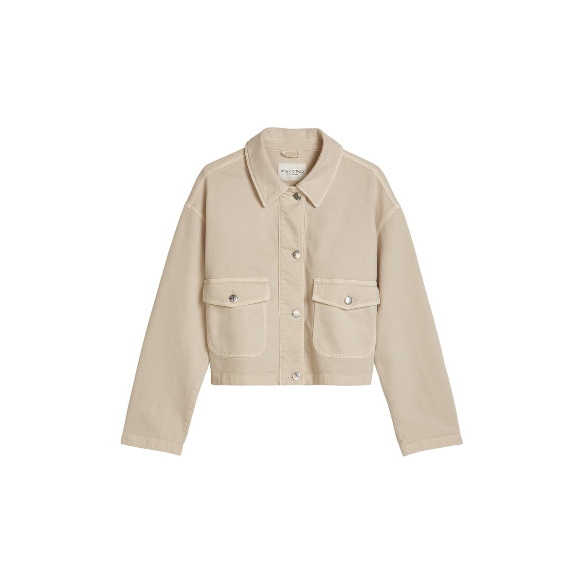 Veste relaxed en coton garment dyed beige, MARC O'POLO