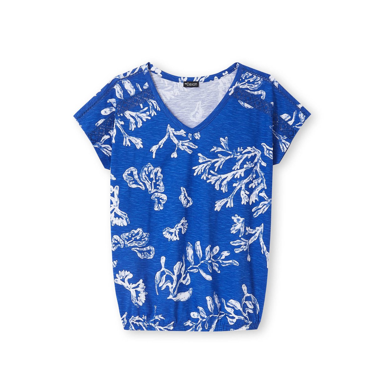 Tee-shirt blousant fantaisie imprimé bleu, DAXON