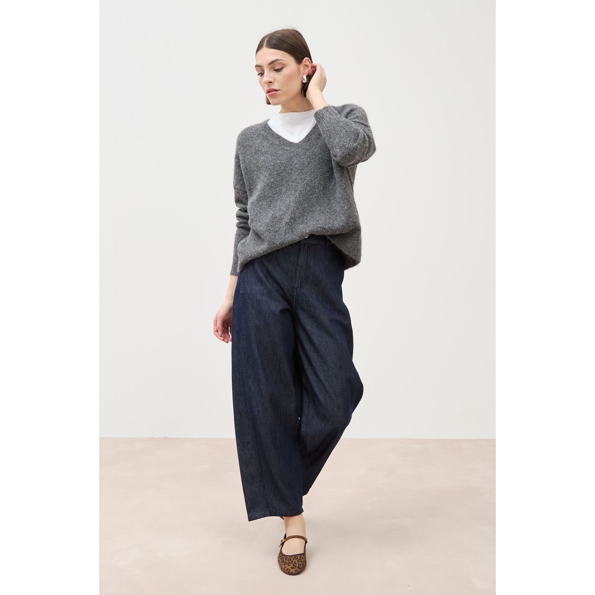 Jeans slouchy taille haute denim brut, BONOBO