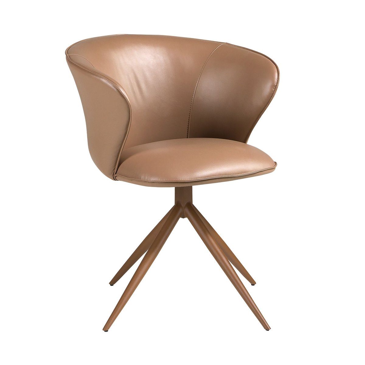 Chaise pivotante en similicuir camel | marron, ANGEL CERDA